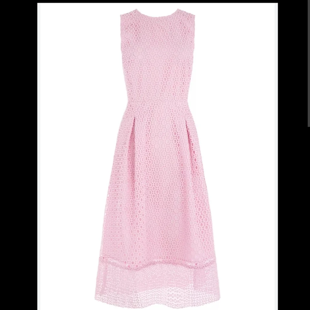 BNWT! Warehouse UK PINK EYELET LINEAR DRESS - Picture 4 of 5